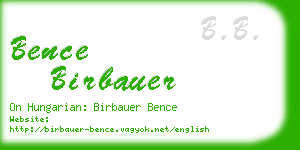 bence birbauer business card